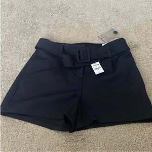 Express BNWT Women's Black Belted Knit Shorts size 0
